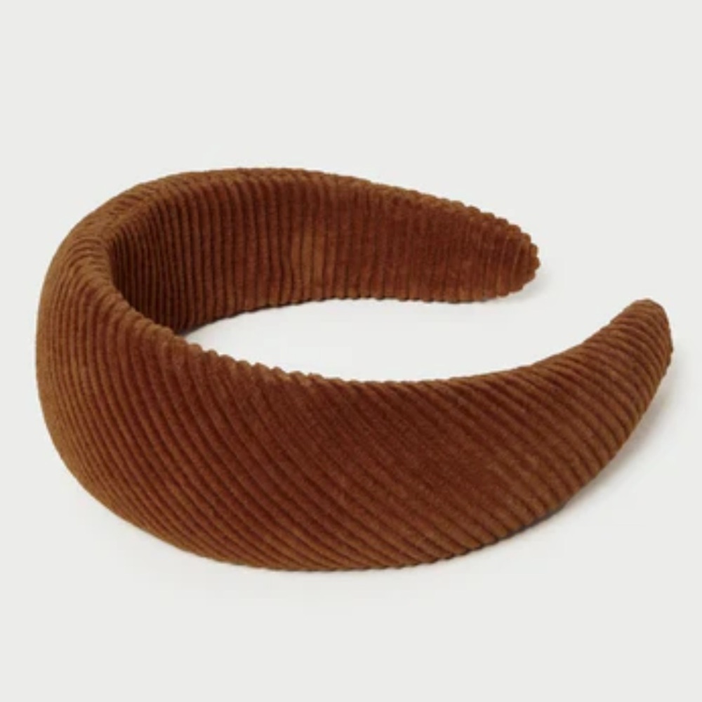 Loeffler Randall Brown Corduroy Padded Headband